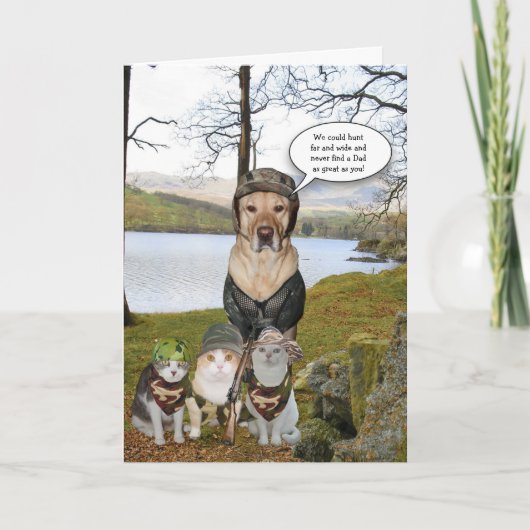 Grappige jachthond/lab Vaderdag Kaart (Voorkant)