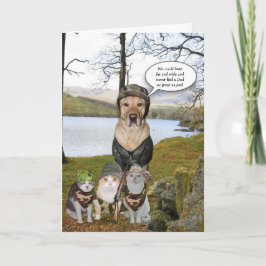 Grappige jachthond/lab Vaderdag Kaart