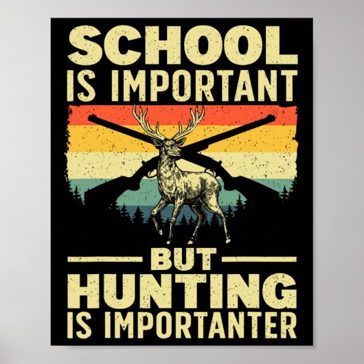 Grappige jachtkunst voor jongens Mannen hertenjage Poster (Voorkant)