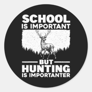 Grappige jachtkunst voor jongens Mannen hertenjage Ronde Sticker