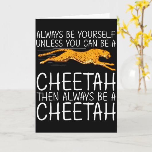 Grappige jachtluipaard kunst voor mannen vrouwen k kaart (Gele Bloem)