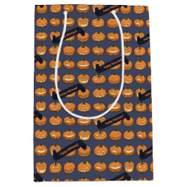 Grappige Jack O Lantern Gelukkig Halloween! Pompoe Medium Cadeauzakje