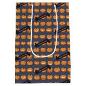 Grappige Jack O Lantern Gelukkig Halloween! Pompoe Medium Cadeauzakje (Achterkant)