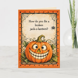 Grappige Jack O Lantern Halloween Grappenkaart Kaart