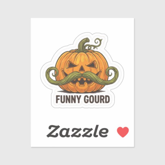 Grappige Jack O’ Lantern Snorhaar Pompoen – Hallow Sticker (Vel)