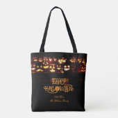 Grappige Jack o'Lantern pompoenen Happy Halloween Tote Bag (Achterkant)