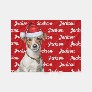 Grappige Jack Russell hondennaam Patroon Kerstmis Fleece Deken