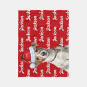 Grappige Jack Russell hondennaam Patroon Kerstmis Fleece Deken (Voorkant)