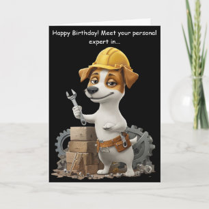 Grappige Jack Russell Klusjesman Hond Verjaardagsk Kaart