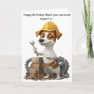 Grappige Jack Russell Klusjesman Hond Verjaardagsk Kaart