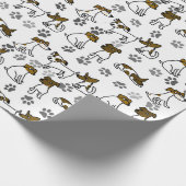 Grappige Jack Russell Terrier Cartoon Cadeaupapier (Hoek)