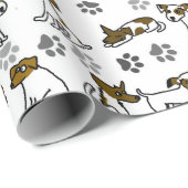 Grappige Jack Russell Terrier Cartoon Cadeaupapier (Rol Hoek)