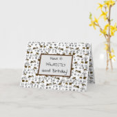 Grappige Jack Russell Terrier Cartoon Verjaardag Kaart (Gele Bloem)