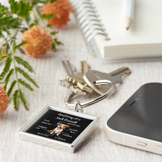 Grappige Jack Russell Terrier Hond Sleutelhanger (Zijkant)