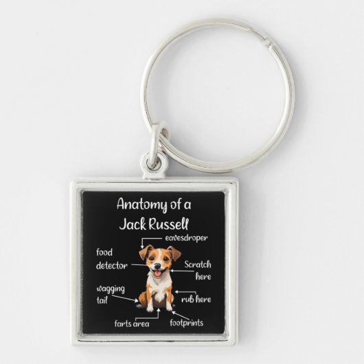 Grappige Jack Russell Terrier Hond Sleutelhanger (Voorkant)