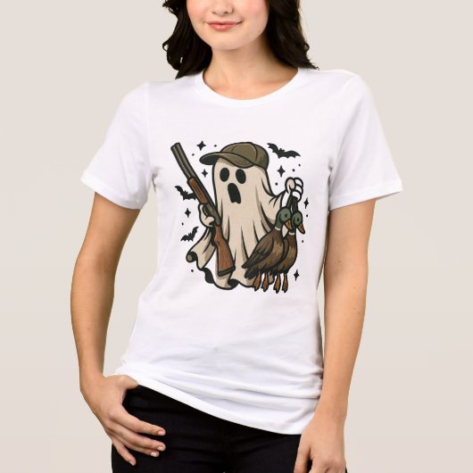 Grappige Jager Geest Wilde Eend Tri-Blend Shirt (Voorkant)