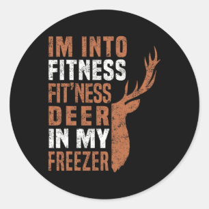 Grappige jager papa ik ben in fitness herten diepv ronde sticker