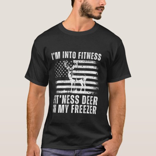 Grappige jager papa ik ben in fitness herten diepv t-shirt (Voorkant)