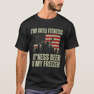 Grappige jager papa ik ben in fitness herten diepv t-shirt