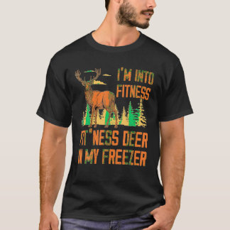 Grappige jager vader ik ben gek op fitness herten t-shirt