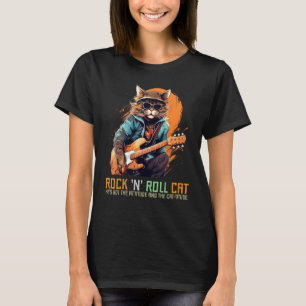 Grappige Jam Gitar Kat met Kat-titude houdt van Ro T-shirt