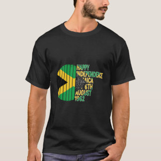 Grappige Jamaica kat gelukkig Jamaicaanse onafhank T-shirt