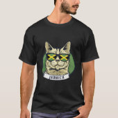 Grappige Jamaicaanse kat met zonnebril Jamaica vla T-shirt (Voorkant)
