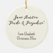 Grappige Jane Austen Pride & Prejudice gepersonali Keramisch Ornament (Achterkant)
