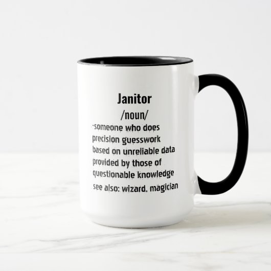 Grappige Janitor Definitie geschenken voor mannen Mok (Rechts)