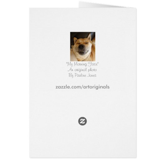 grappige Japanse akita hond met een leuke glimlach (Achterkant)