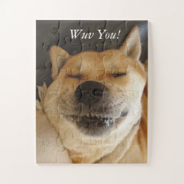 grappige japanse akita met een leuke glimlach legpuzzel