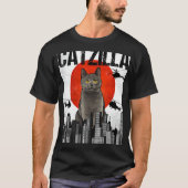 Grappige Japanse Catzilla Chartreux Kat T-shirt (Voorkant)