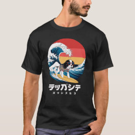 Grappige Japanse Chin Japanse Kanagawa Wave Dog T-shirt