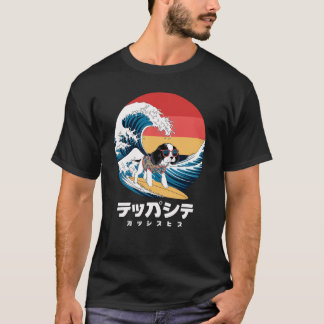 Grappige Japanse Chin Japanse Kanagawa Wave Dog T-shirt
