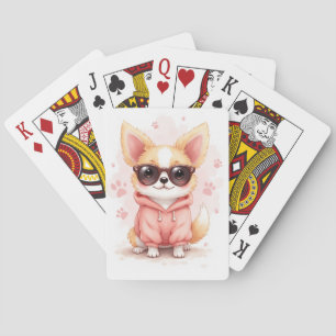 Grappige Japanse Chin Kawaii Hond Pokerkaarten