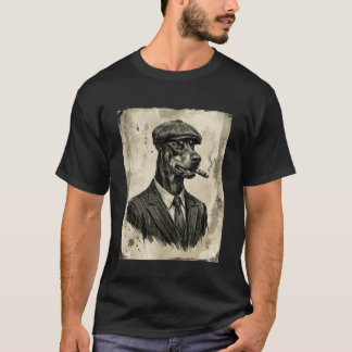 Grappige Japanse inktstijl gangster Dobermann hond T-shirt