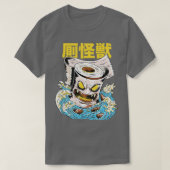 Grappige Japanse Kaiju toiletpapier Monster Style T-shirt (Design voorkant)