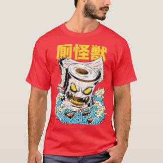 Grappige Japanse Kaiju toiletpapier Monster Style T-shirt