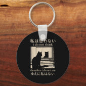 Grappige Japanse kat meme ik denk niet dat daarom  Sleutelhanger (Voorkant)