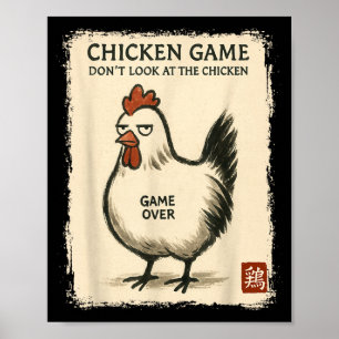 Grappige Japanse Kunst Kip Game Grafische T-shirt Poster