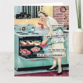 Grappige jaren 1950 Huisvrouw Koken Kaart