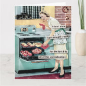 Grappige jaren 1950 Huisvrouw Koken Kaart (Voorkant)