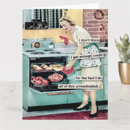 Grappige jaren 1950 Huisvrouw Koken Kaart
