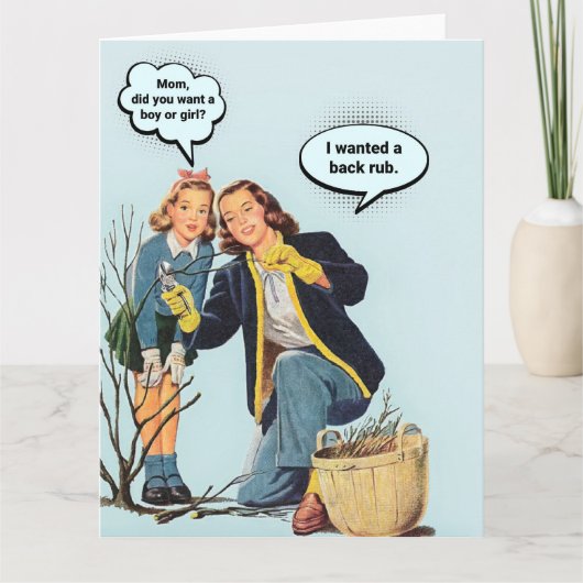 Grappige jaren 50 huisvrouw kaart (Voorkant)