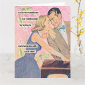 Grappige jaren 50 huisvrouw kaart (Gele Bloem)