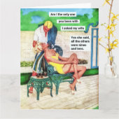 Grappige jaren 50 huisvrouw kaart (Gele Bloem)