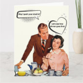 Grappige jaren 50 huisvrouw kaart (Voorkant)