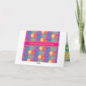 Grappige jaren 60 Bloemkracht Gelukkige Hippie Ver Kaart (Achterkant)