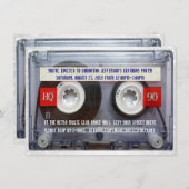 Grappige jaren '80 Cassette Mixtape Party Kaart (Voorkant / Achterkant)