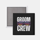 Grappige jaren 90 Groom Crew Sungles Bachelor Wedd Magneet (Voorkant / Achterkant)